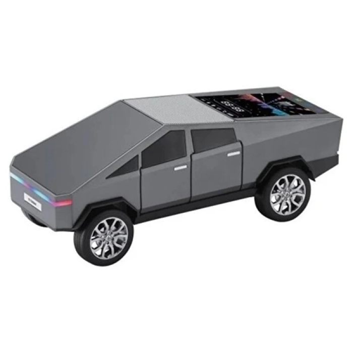 KESGİN MARKET® D68 Cyber Model Araba Tasarımlı Bluetooth Hoparlör 15w Güçlü Ses Rgb Led /tws/usb Gri