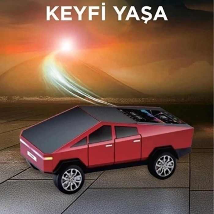 KESGİN MARKET® D68 Cyber Model Araba Tasarımlı Bluetooth Hoparlör 15w Güçlü Ses Rgb Led /tws/usb Kırmızı