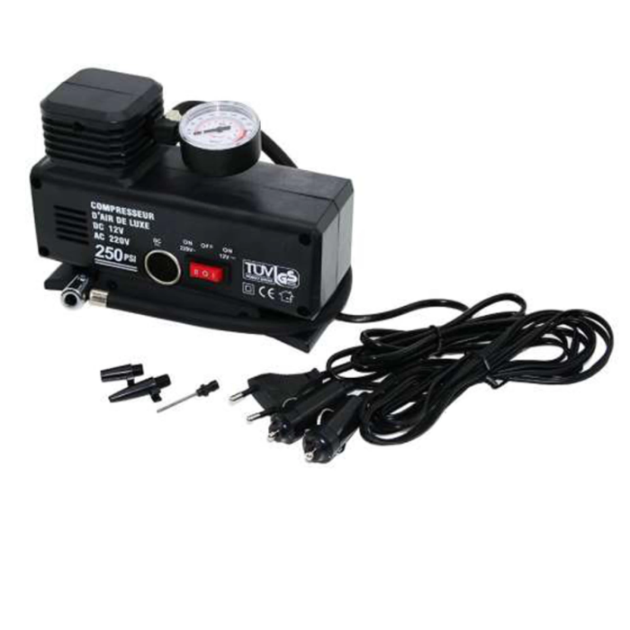 KESGİN MARKET® 220 Volt-12 Volt 250 Psi Psi Kompresör Lastik Hava Şişirme Oto Pompası Fişli Çakmaklıklı