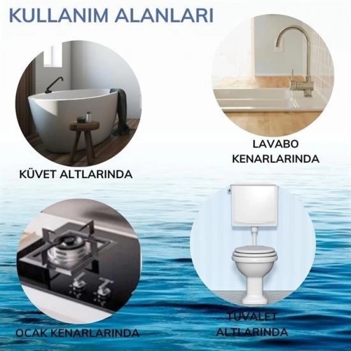 KESGİN MARKET® 2 Li Su Sızdırmaz Banyo Mutfak Lavabo Küvet İzolasyon Şerit Bant Pratik Ürün