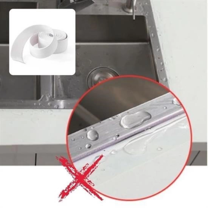 KESGİN MARKET® 6 Lı Su Sızdırmaz Banyo Mutfak Lavabo Küvet İzolasyon Şerit Bant Pratik Ürün