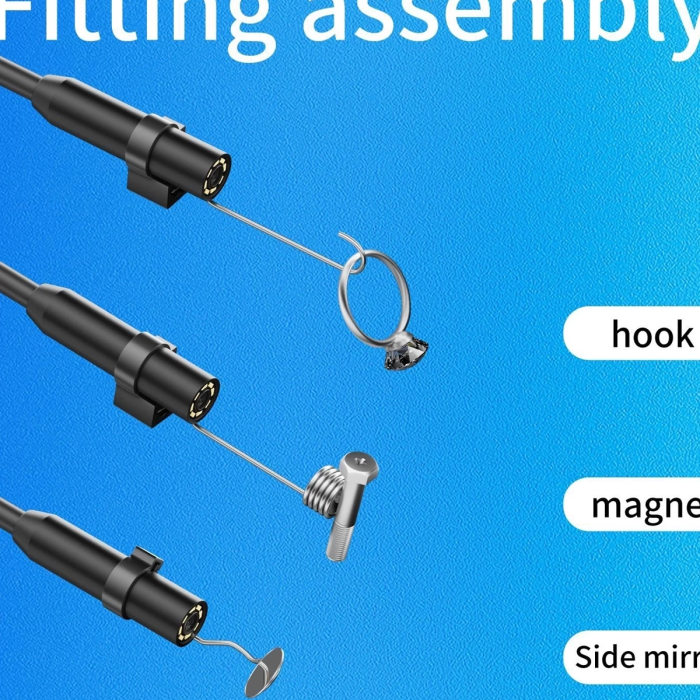 KESGİN MARKET® Endoskop Yılan Video Kamera İos Uyumlu Led’li 10 Metre 7 Mm Sert Kablo 2mp Full Hd