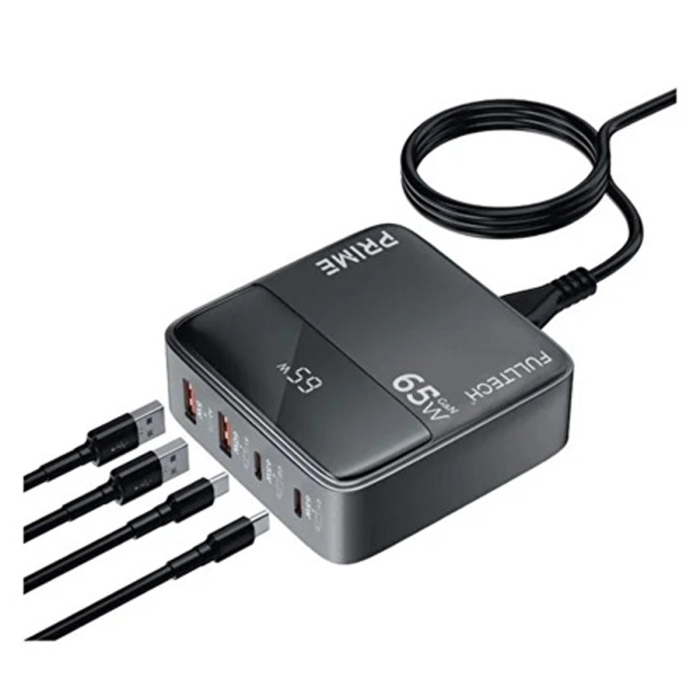 KESGİN MARKET® 65w Masaüstü 4 Portlu Hızlı Şarj Cihazı İstasyonu 2xusb-a, 2xtype-c Giriş,1,5 Mt. Kablo