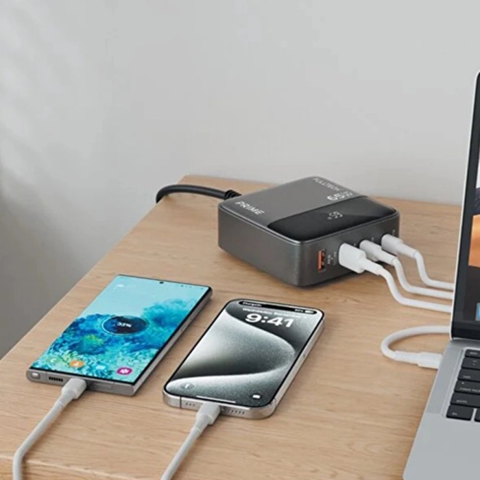 KESGİN MARKET® 65w Masaüstü 4 Portlu Hızlı Şarj Cihazı İstasyonu 2xusb-a, 2xtype-c Giriş,1,5 Mt. Kablo