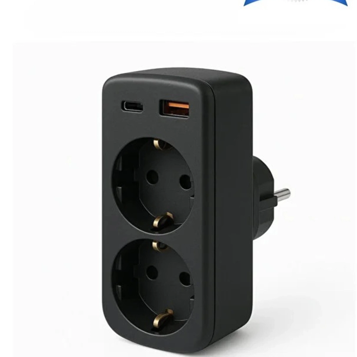 KESGİN MARKET® Çoklu Priz Yüksek Gerilim Korumalı 2’li Priz 1xusb 1xtype-c Çıkışlı Grup Priz Çoğaltıcı