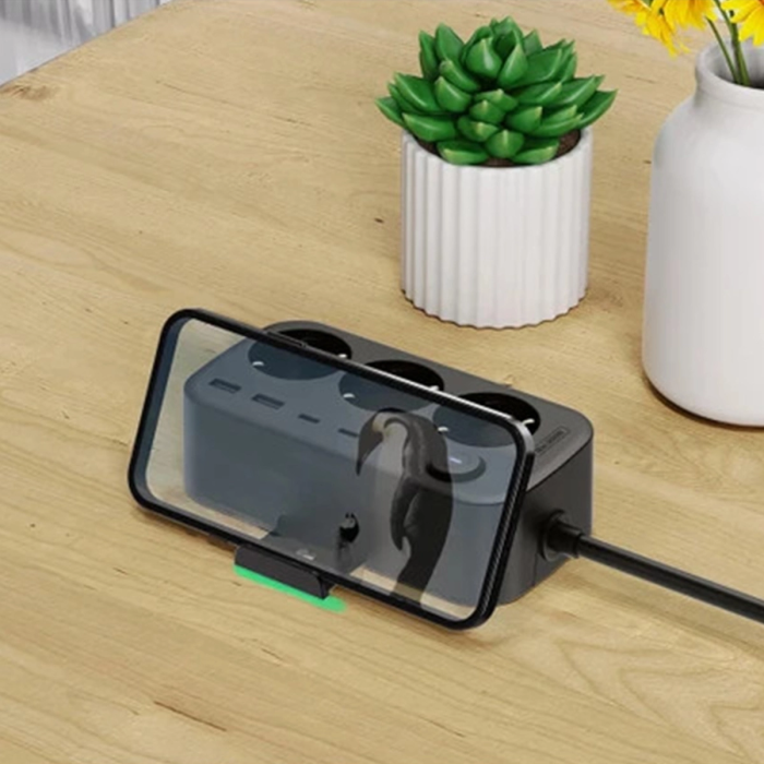 KESGİN MARKET® Akım Korumalı Priz 2 Usb + 2 Type-c Girişli 2 Metre Kablosu Anahtarlı Ve Duvara Monte Edilebilir