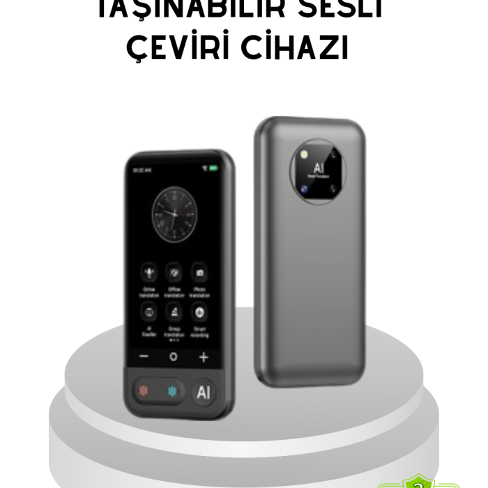 KESGİN MARKET® Taşınabilir Akıllı Tercüme Cihazı – Gerçek Zamanlı Ses ve Metin Çevirisi