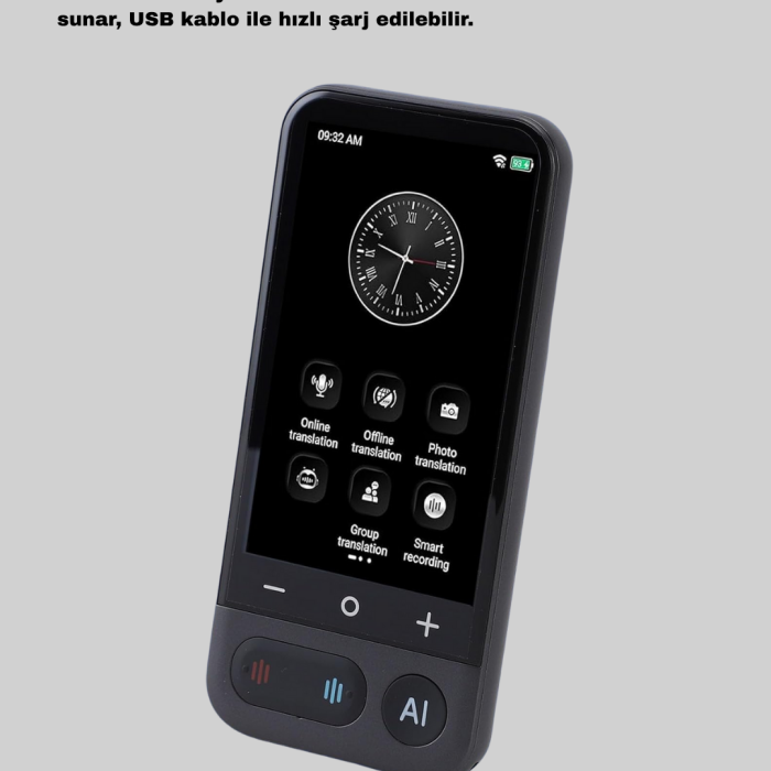 KESGİN MARKET® Akıllı Taşınabilir Tercüman – 17 Çevrimdışı, 139 Çevrimiçi Dil Desteği