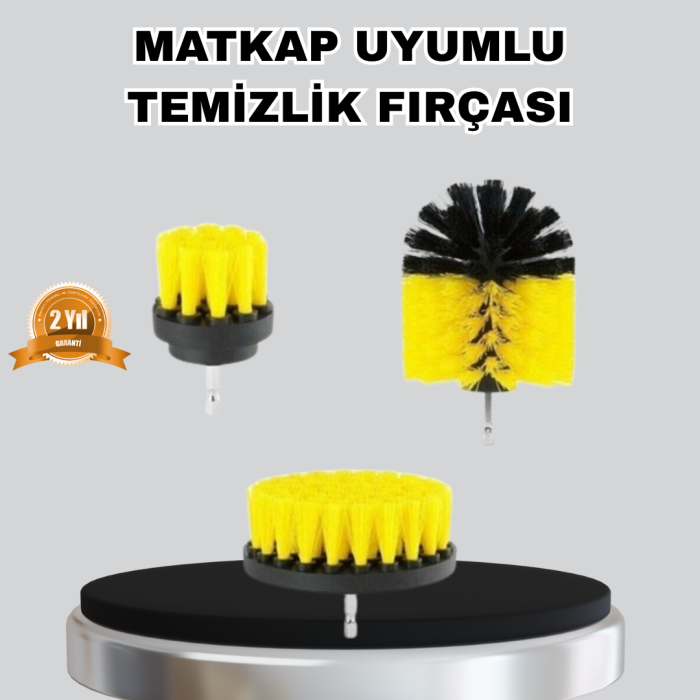 KESGİN MARKET® 3 Parça Matkap Fırça Temizlik Seti – Her Yüzey İçin Güçlü ve Pratik Çözüm