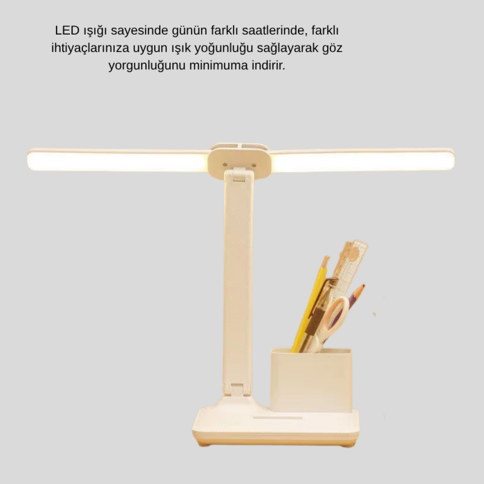 KESGİN MARKET® LED Işıklı Masa Lambası – Göz Yormayan, Kısılabilir ve Esnek Başlıklı