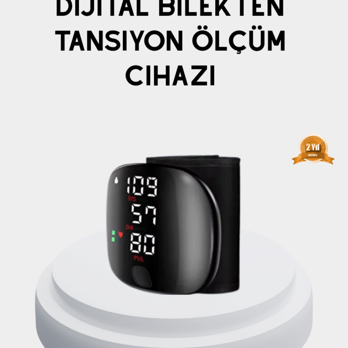 KESGİN MARKET® Taşınabilir Dijital Tansiyon Aleti – Bilekten Ölçüm, Aritmi Uyarısı ve Risk Göstergesi