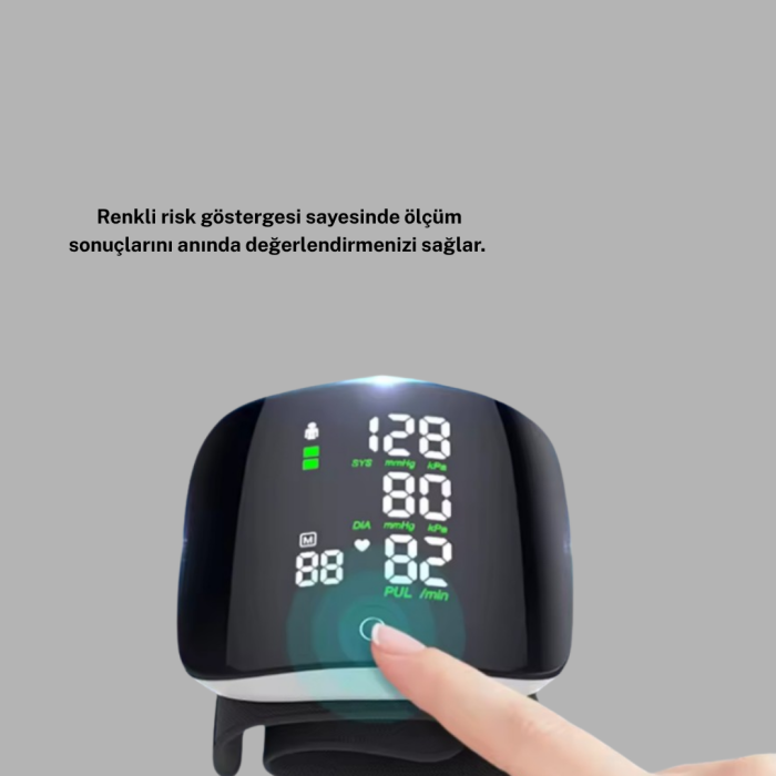 KESGİN MARKET® Taşınabilir Dijital Tansiyon Aleti – Bilekten Ölçüm, Aritmi Uyarısı ve Risk Göstergesi