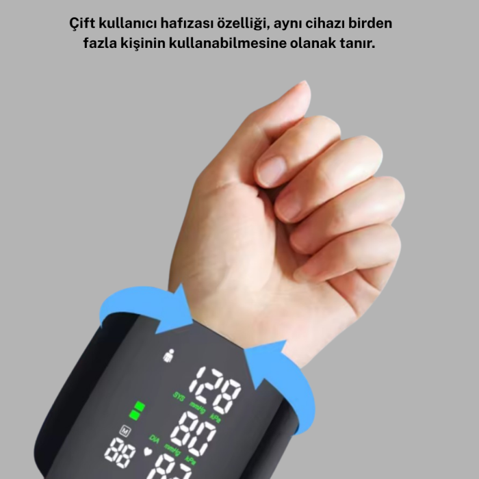 KESGİN MARKET® Bilekten Ölçüm Dijital Tansiyon Aleti – Renkli Risk Göstergeli ve Aritmi Uyarılı