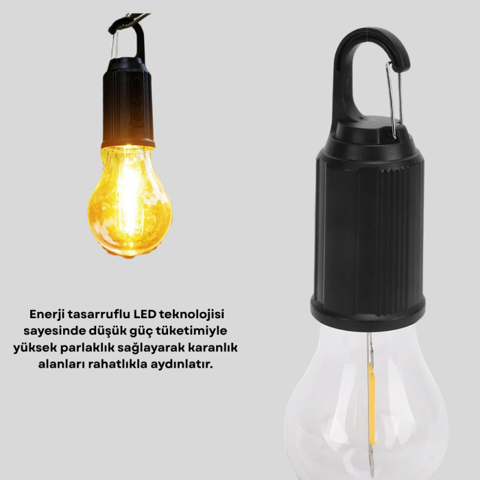 KESGİN MARKET® Type-C Şarjlı LED Kamp Lambası – Uzun Ömürlü Pil ve Yüksek Parlaklık