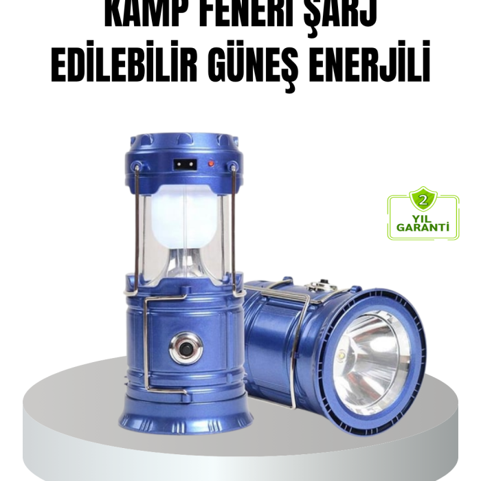 KESGİN MARKET® Güneş Enerjili Kamp Lambası Şarjlı Taşınabilir Kompakt Açık Hava Işığı