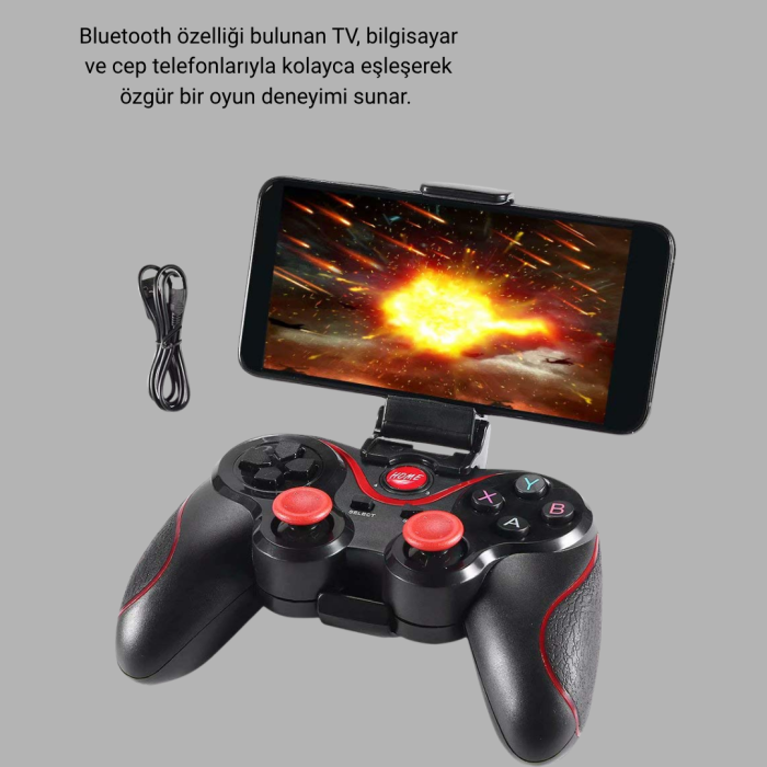 KESGİN MARKET® Bluetooth Gamepad Kablosuz Oyun Kumandası Tek Cihaz Destekli