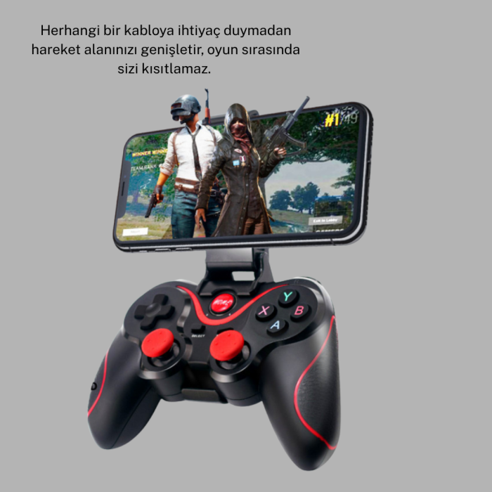 KESGİN MARKET® Kablosuz Bluetooth Oyun Kolu Mobil TV PC Uyumlu Ergonomik Tasarım