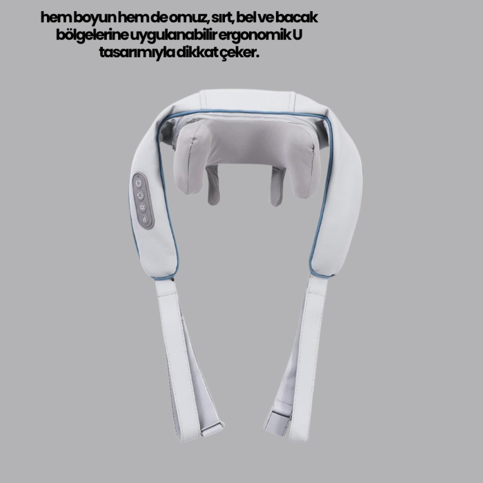 KESGİN MARKET® Titreşimli Boyun Masaj Cihazı Isı Terapili Şarjlı VNB-01 Ergonomik U Tasarım