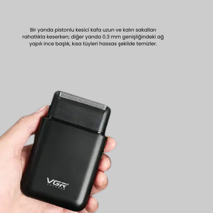 KESGİN MARKET® Elektrikli Tıraş Makinesi Çift Başlıklı Ultra İnce Tasarım