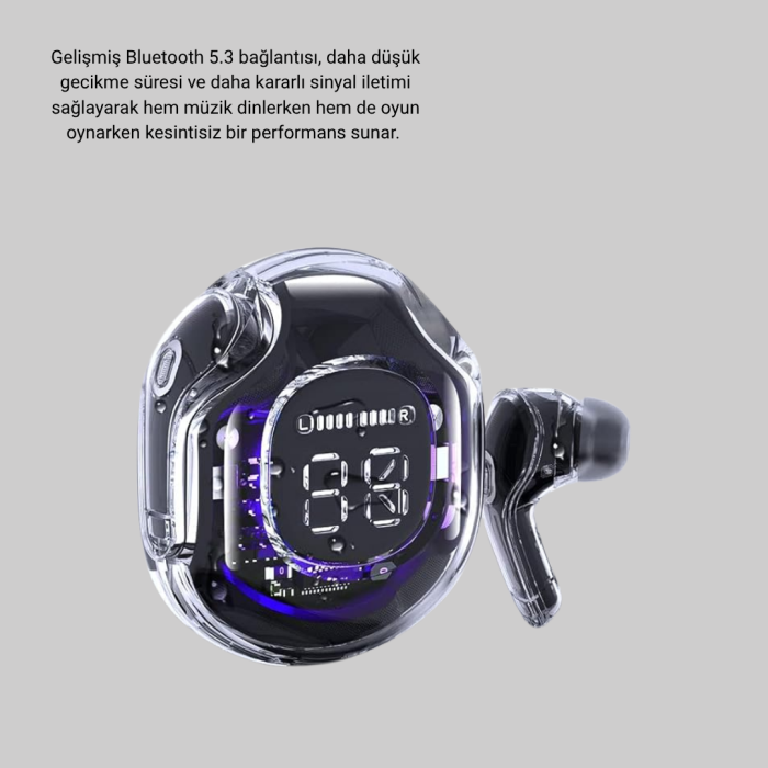 KESGİN MARKET® Bluetooth 5.3 Kablosuz Kulaklık HiFi Stereo ve Ekstra Bass Dijital Ekranlı