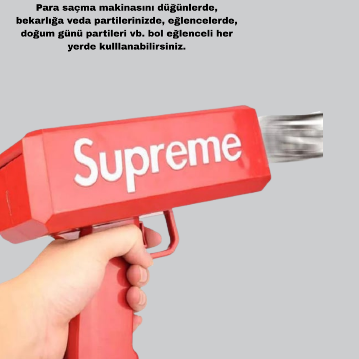 KESGİN MARKET® Super Money Gun Para Saçma Tabancası Yüksek Atış Güçlü Kırmızı Model