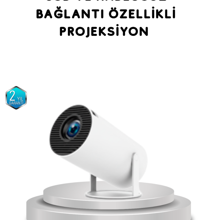 KESGİN MARKET ® Full HD 4K Uyumlu Projeksiyon Cihazı 130 İnç Geniş Ekran Destekli