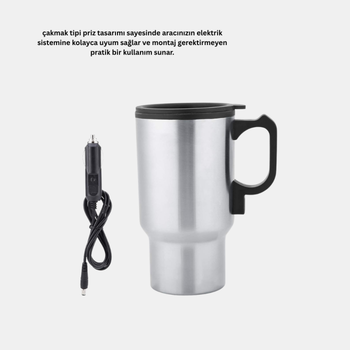 12W Araç Tipi Su Isıtıcı Kupa Bardak Pratik Isıtmalı