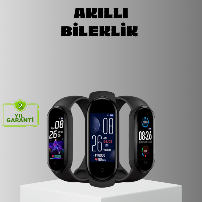 Akıllı Bileklik Adım Sayarlı Kalori Takipli Bildirim Uyumlu IP67