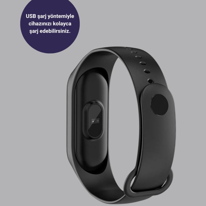 Bluetooth Akıllı Bileklik Spor Modlu Kalp Atış Takipli Uyku Analizli