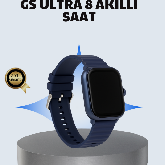 Akıllı Saat 360 mAh Çoklu Spor Modlu Lacivert Siyah Kordon