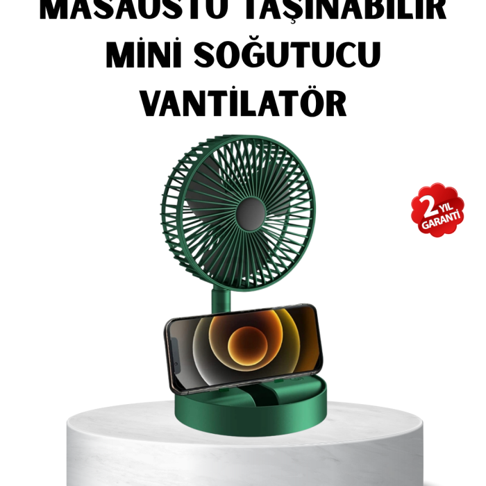 Taşınabilir Katlanabilir Mini Fan 3 Kademeli Şarj Edilebilir