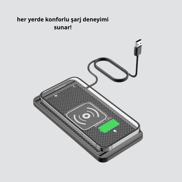 Manyetik Şarj Pedi 7.5W 10W 15W Hızlı Şarj Kaymaz Tabanlı