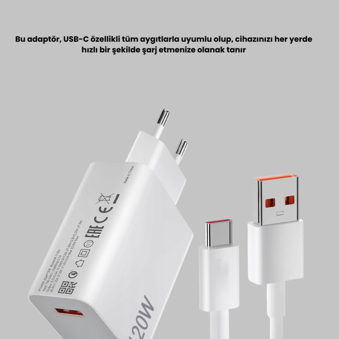 120W Ultra Hızlı Şarj Adaptörü USB-C Destekli Güçlü Şarj Teknolojisi