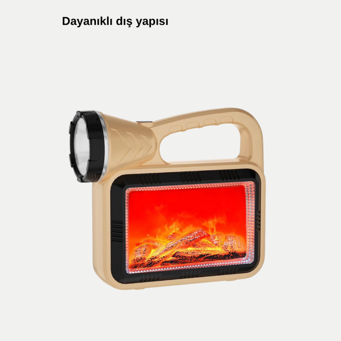 Güneş Enerjili Alev Efektli Lamba COB Led Su Geçirmez Çok Fonksiyonlu