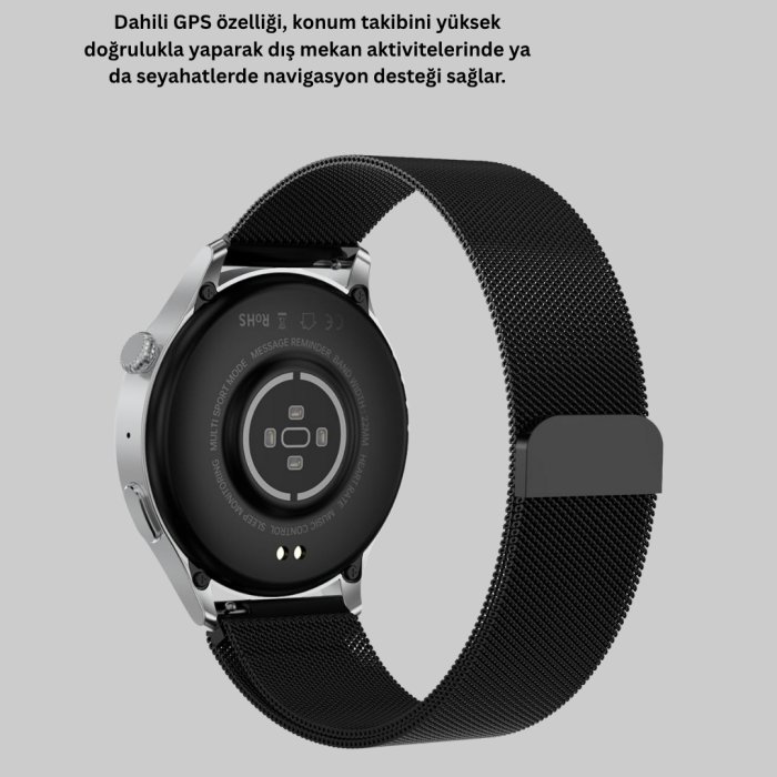 Akıllı Saat GPS Nabız Uyku Takibi Sesli Arama Titreşim Bildirimli