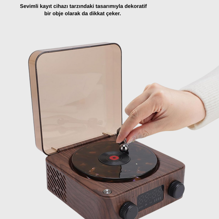 Bluetooth Hoparlörlü Gece Lambası Dijital Saat ve Ambiyans Işığı Çok Amaçlı