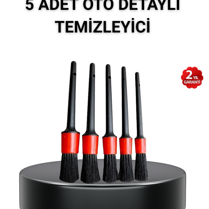 5’li Detay Temizlik Fırçası Seti Araç İç Dış Jant Motor Çok Amaçlı