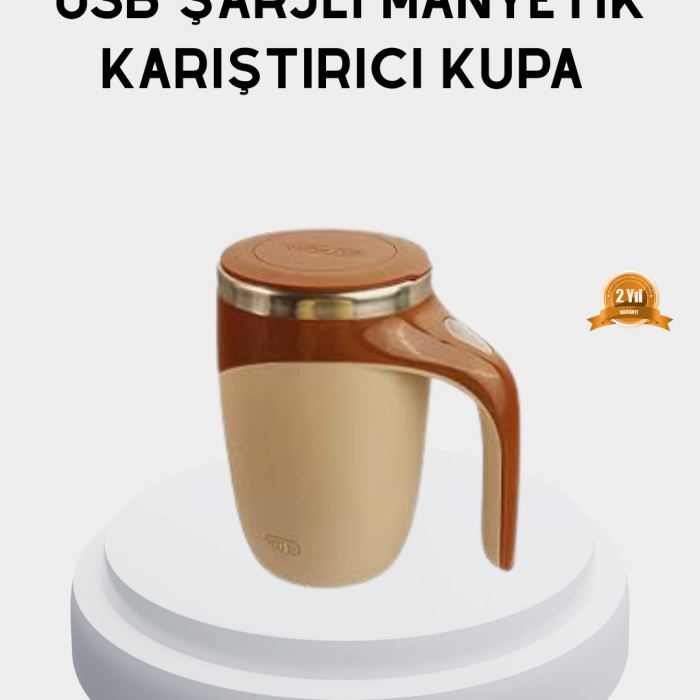 Şarjlı Otomatik Karıştırıcı Kupa Manyetik Mix Kupa Paslanmaz Çelik İç Astar