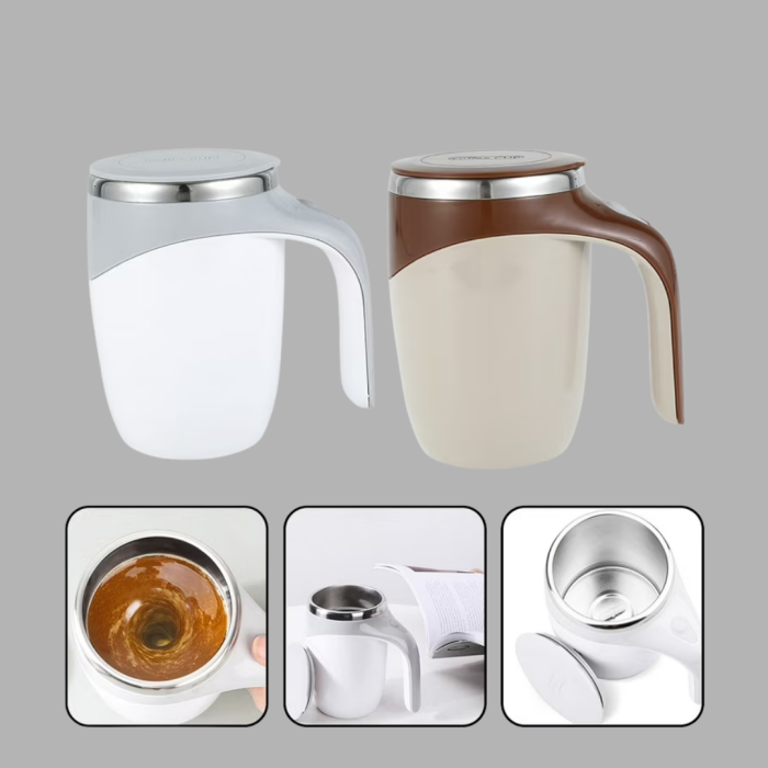 Manyetik Karıştırıcı Kupa USB Şarjlı Otomatik Karıştırma Çift Katmanlı