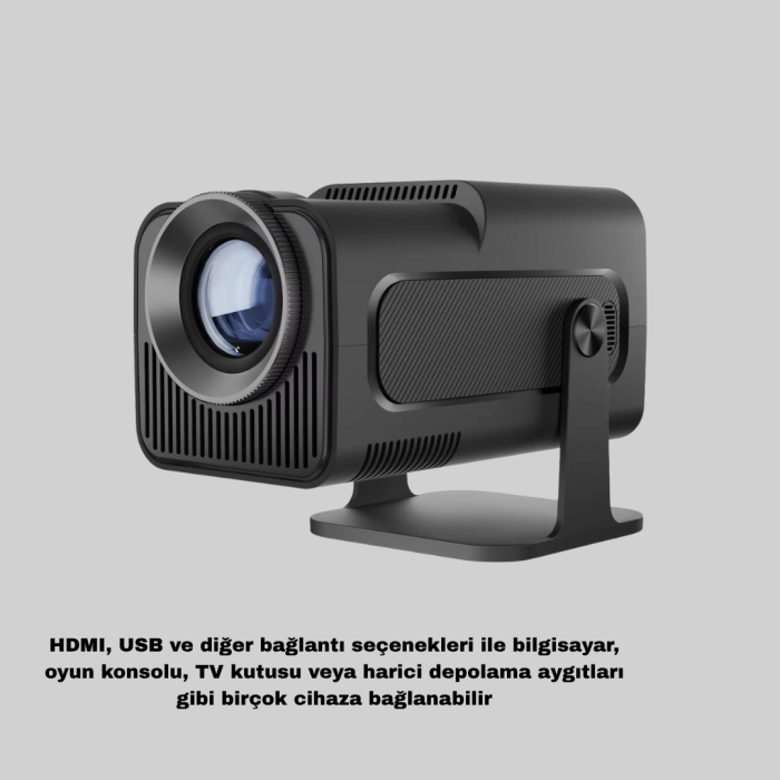 KESGİN MARKET ® Akıllı Projeksiyon Cihazı HDMI USB Bağlantılı Taşınabilir Enerji Tasarruflu