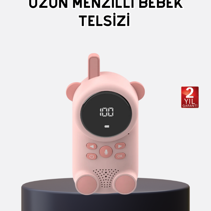Bebek Telsizi LCD Ekran VOX İki Yönlü İletişim USB Şarj Hafif