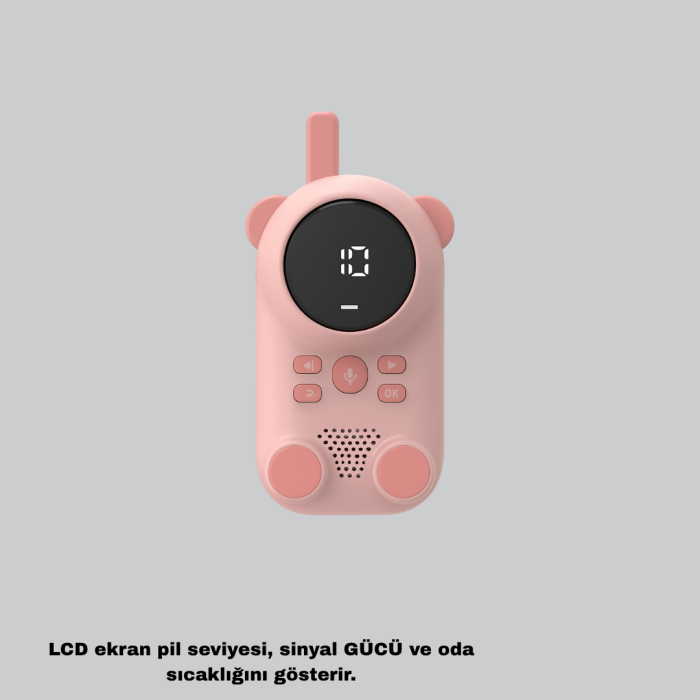 Bebek Telsizi LCD Ekran VOX İki Yönlü İletişim USB Şarj Hafif