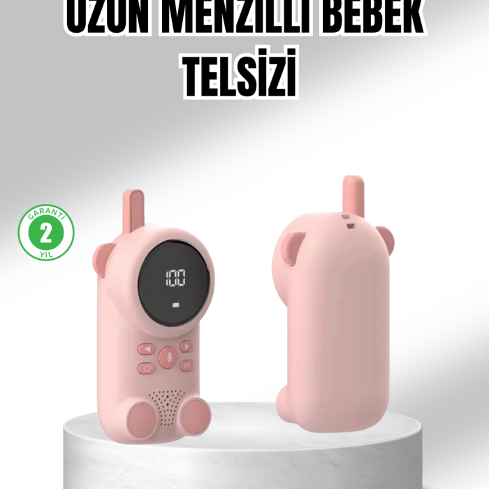 Uzun Menzilli Bebek Telsizi 1-3 Km Çekim 22 Kanal LCD Ekran VOX Şarjlı
