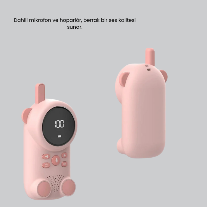 Uzun Menzilli Bebek Telsizi 1-3 Km Çekim 22 Kanal LCD Ekran VOX Şarjlı