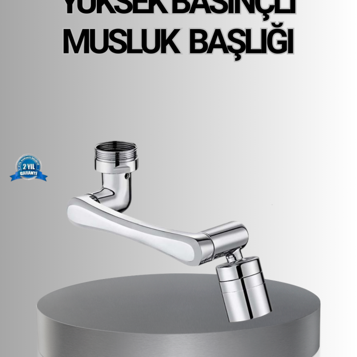 1080° Dönebilen Musluk Başlığı Robotik Kol Havalandırıcı Çok Yönlü Su Yönlendirme