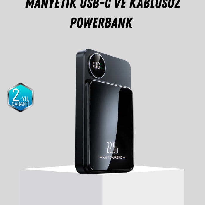 Manyetik Güç Bankası 15W Kablosuz 20W PD Hızlı Şarj