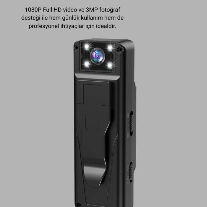 Mini Güvenlik Kamerası 1080P 3MP Fotoğraf 180° Ayarlanabilir Lens USB Şarjlı