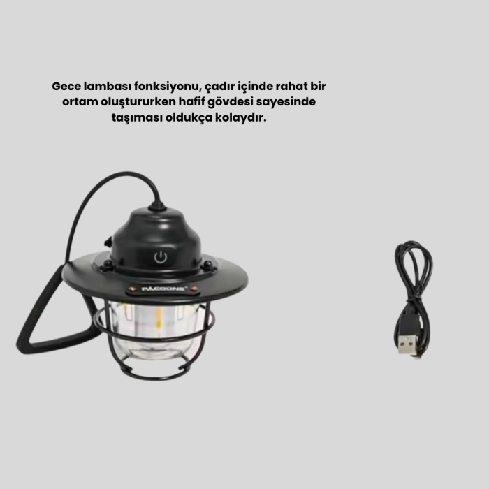 Outdoor Retro Kamp Işığı Uzun Ömürlü Pil Taşınabilir Suya Dayanıklı