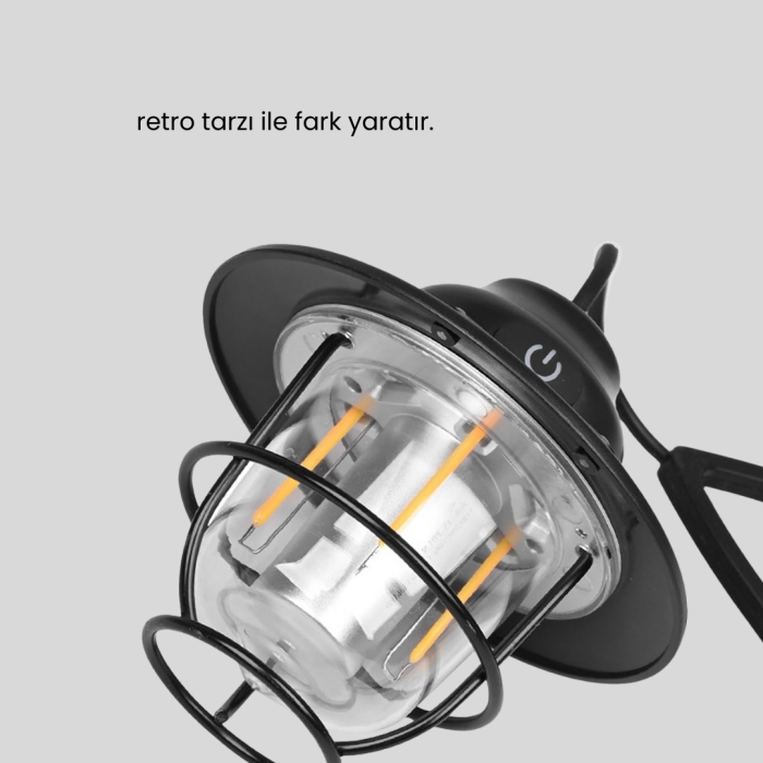 Taşınabilir Retro Çam Konisi Kamp Lambası Gece Işığı Su Geçirmez