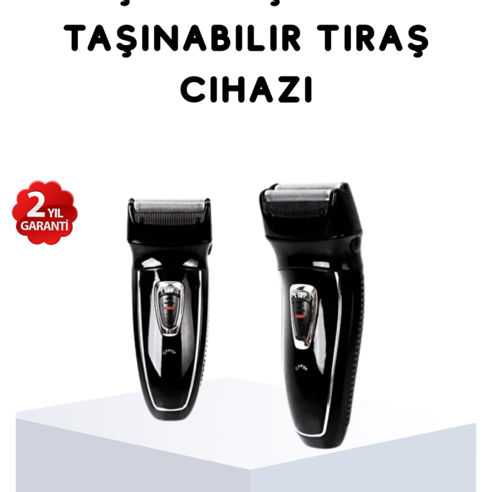 Kablosuz Tıraş Makinesi Çift Başlıklı Kuru Tıraş Folyo Başlık Şarj Göstergeli